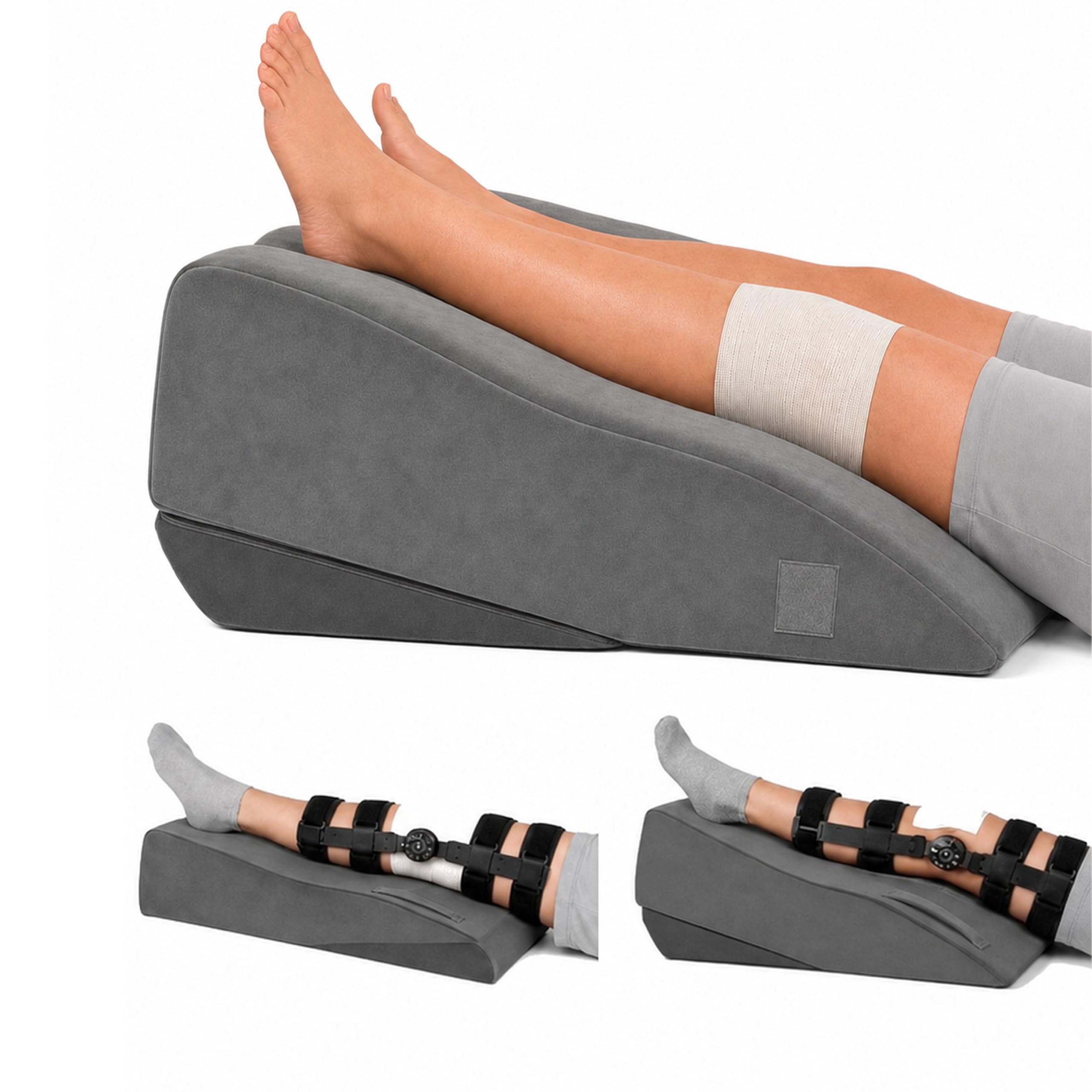Double-leg wedge, 16.9 inches wide, both legs elevated on one continuous slope.
